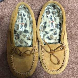 Minnetonka leopard moccasins
